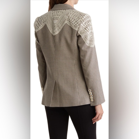 Veronica Beard Faithon Dickey Blazer Jacket Camel Multi - Picture 4 of 15